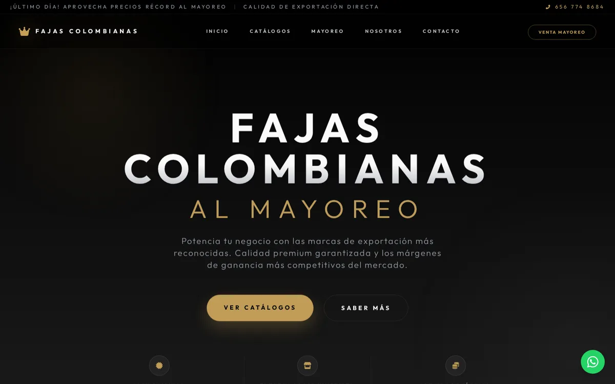 Sitio web de Fajas Colombianas al Mayoreo