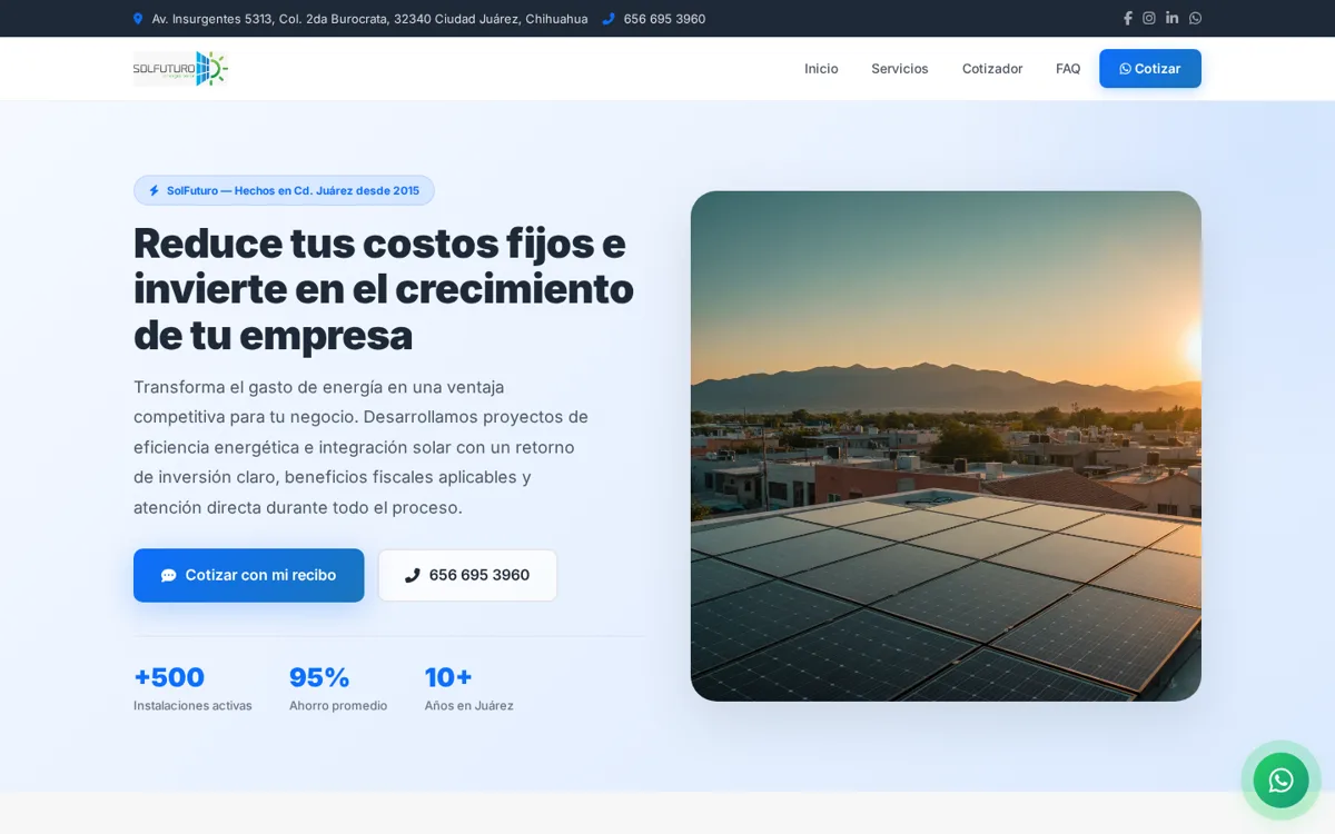 Sitio web de Tlaloc SolFuturo