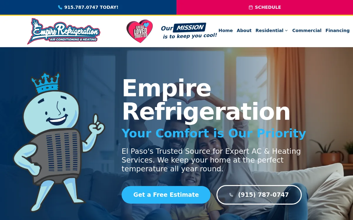 Sitio web de Empire Refrigeration
